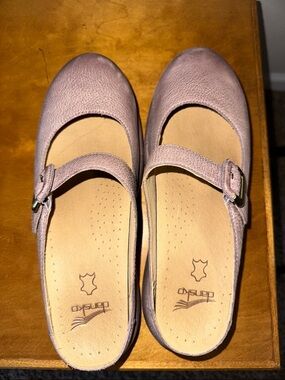 Dansko Mauve Leather Mary Jane Clogs